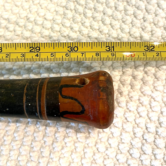 VINTAGE PINATA BAT STICK Mexico Folk Art Hand Carved Painted Wood 31" - Picture 5 of 8